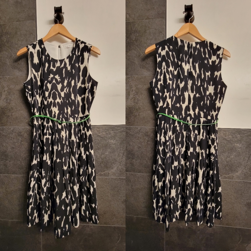 Calvin Klein Animal Print Flare Dress. Size 6.
